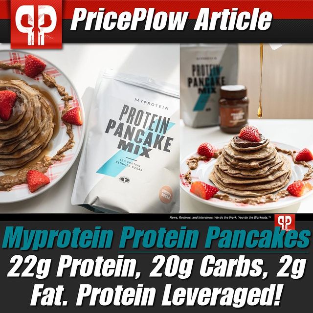 YES! @MyproteinUS has brought their world-famous Protein Pancake Mix to 'MERICA, and they're "protein leveraged" with protein at the same amount as carbs+fats.⠀