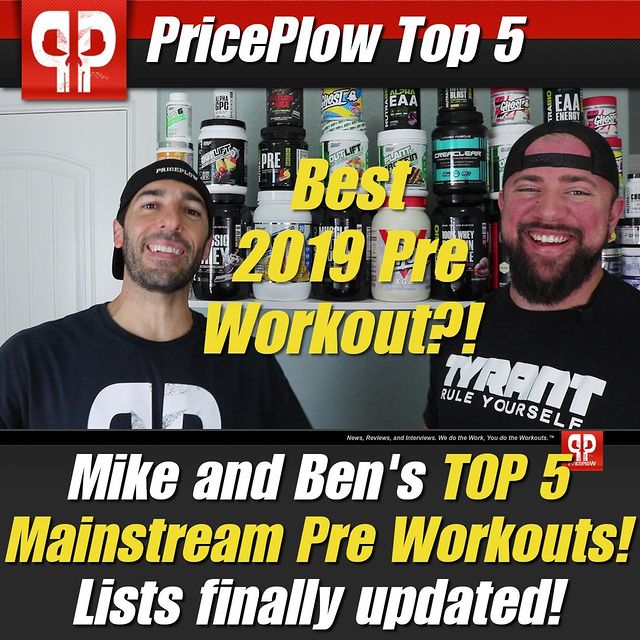 FINALLY! PricePlow's Best Pre Workout Supplement list is updated, with our Top 5 Mainstream Pre Workouts leading the way!⠀