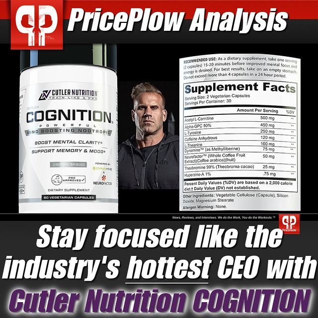 We've updated our @Cutler_Nutrition COGNITION nootropic article to discuss the ingredients Jay Cutler and his team chose to get you energized and focused!⠀
