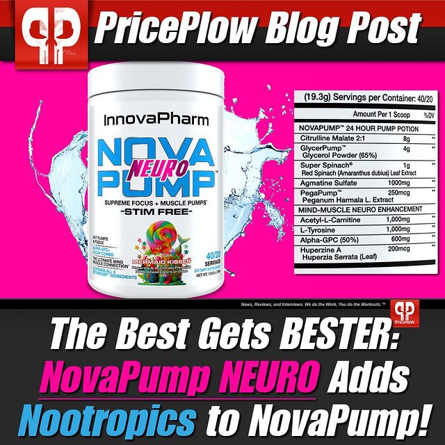 Check it out! @innovapharm adds nootropics to their popular NovaPump pump product! This could not only focus you but help with that mind-muscle connection, this blowing up that PUMP! Check out the blog at the link in our bio for the full story!