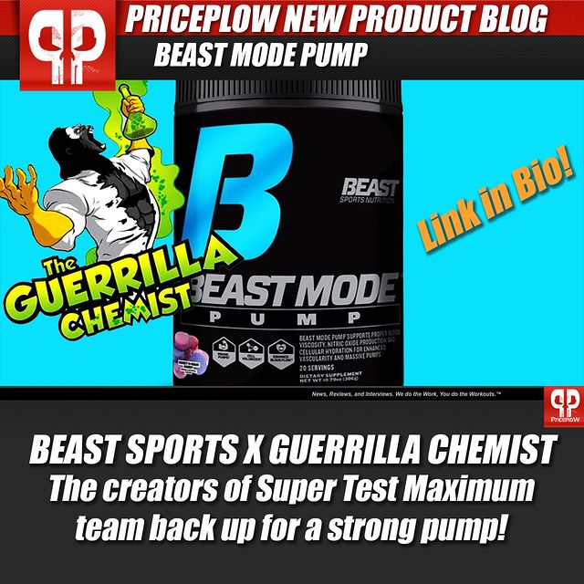 The team is back at it! @beastsportsnutrition and @theguerrillachemist bring out another collab with Beast Mode Pump!⠀