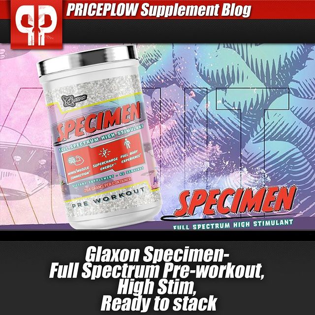 SPECIMEN a high stim, stackable pre from @iamglaxon combines a variety of ingredients to deliver an experience that has stim-head veterans choosing half a scoop...⠀