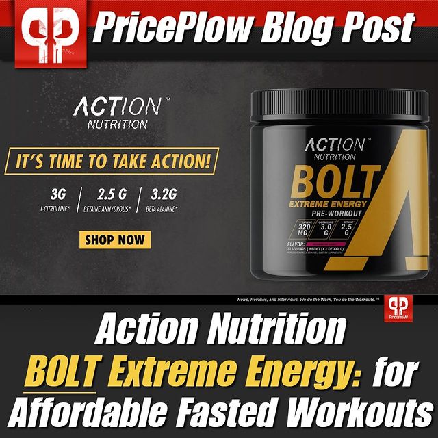 Action Nutrition BOLT Extreme Energy: A pre workout designed for affordable, fasted workouts!⠀