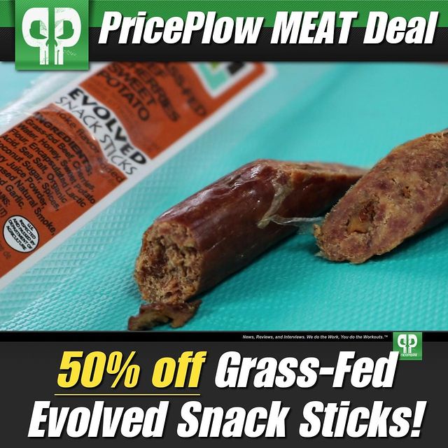 Snack healthy this week -- don't forget to use coupon code PRICEPLOW50 for 50% off these grass-fed grass-finished Evolved Snack Sticks from Fortified Nutrition!⠀