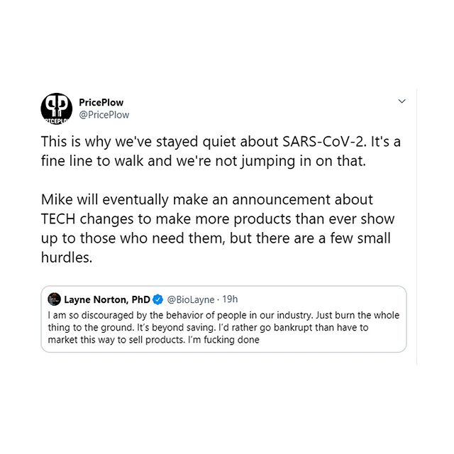 To be clear- We have not, and will not be featuring, reviewing, educating on, or endorsing any dietary supplement as a preventative measure, cure, or treatment of COVID-19. We have seen posts, emails, and even sponsored ads for products claiming to be these things. It is unethical and illegal to do so.⠀