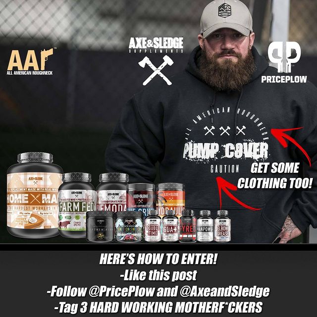 Our biggest giveaway yet- @axeandsledge AND @allamericanroughneck ⠀