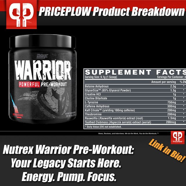 Excited about the new Warrior series from @nutrexresearch? We just published our write-up on the pre workout, Warrior! Go check it out for the exclusive full story. Link in Bio.⠀