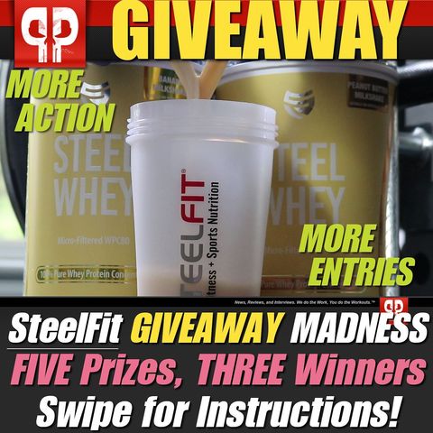 ‍♂️ FIVE prizes going to THREE winners -- it's GIVEAWAY MADNESS with @SteelFitUSA! 