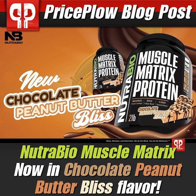 The nut-allergen-free Chocolate Peanut Butter Bliss flavor system from NutraBio is now available in their vastly underrated MUSCLE MATRIX protein powder!⠀