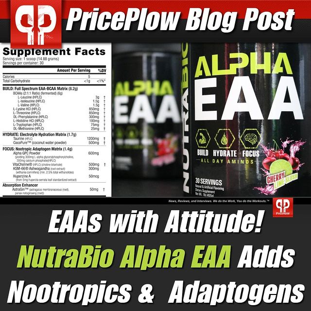 NutraBio Alpha EAA is out, and this nootropic-powered EAA supplement has serious attitude!⠀