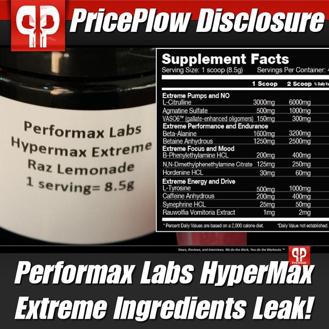 Update! The @PerformaxLabs HyperMax EXTREME Ingredients have leaked!⠀