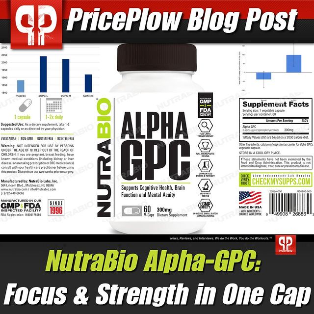 Focus and Strength in ONE cap? That's what @NutraBio's new Alpha-GPC can do for you -- especially if you're not into eating egg yolks!*⠀