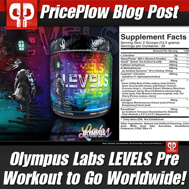 Hot off the heels of NO MERCY, @Olympus_Labs Levels is the next-generation "internationally compliant" pre workout for the folks who can't get a hold of Re1gn / I Am Suprem3 or don't want the 'hardcore stims:⠀