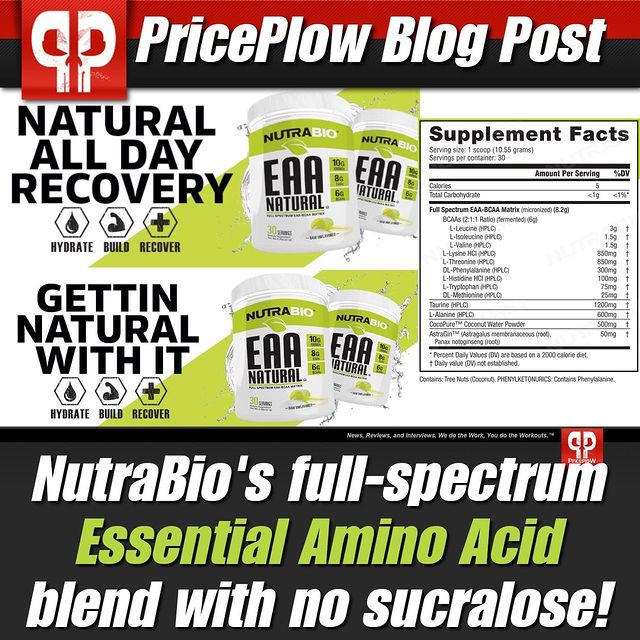 NutraBio EAA Natural: Essential Amino Acids without Sucralose!⠀
