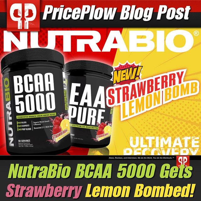 NutraBio Drops a Strawberry Lemon Bomb on BCAA 5000 & EAA Pure!⠀