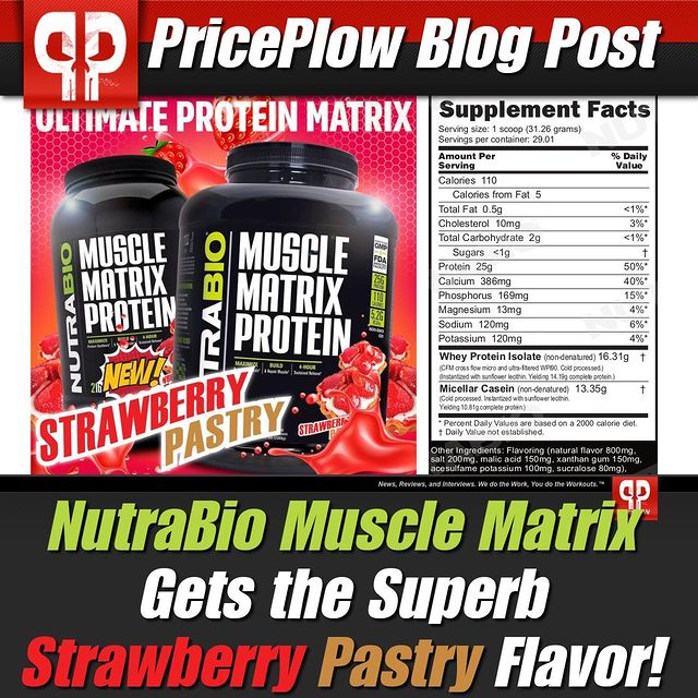 NutraBio brings their Superb Strawberry Pastry Flavor to Muscle Matrix!⠀