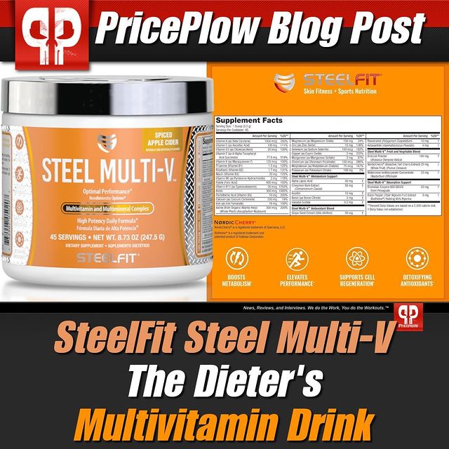 Tired of all those vitamin, packs, and horse pills? @SteelFitUSA brings you Steel Multi-V, the dieter's multivitamin drink!⠀