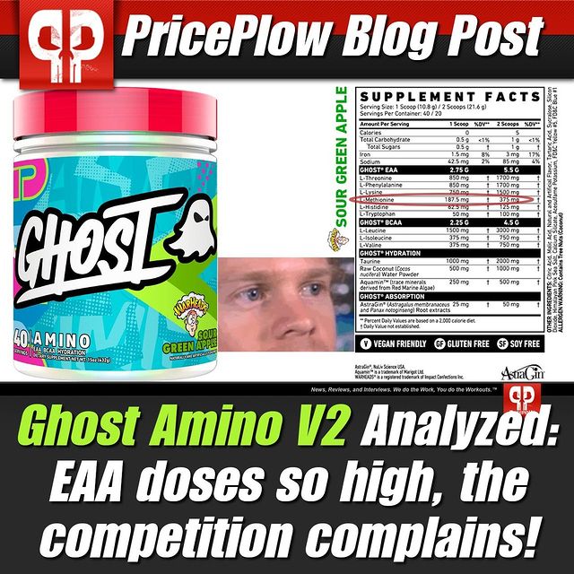 Ghost Amino V2 gets a thorough (THOROUGH) analysis on the PricePlow Blog: ⠀