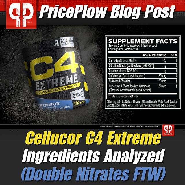 Double Nitrates for Double Pumps! We've updated our @Cellucor C4 Extreme blog post to dig deeper into the ingredients:⠀