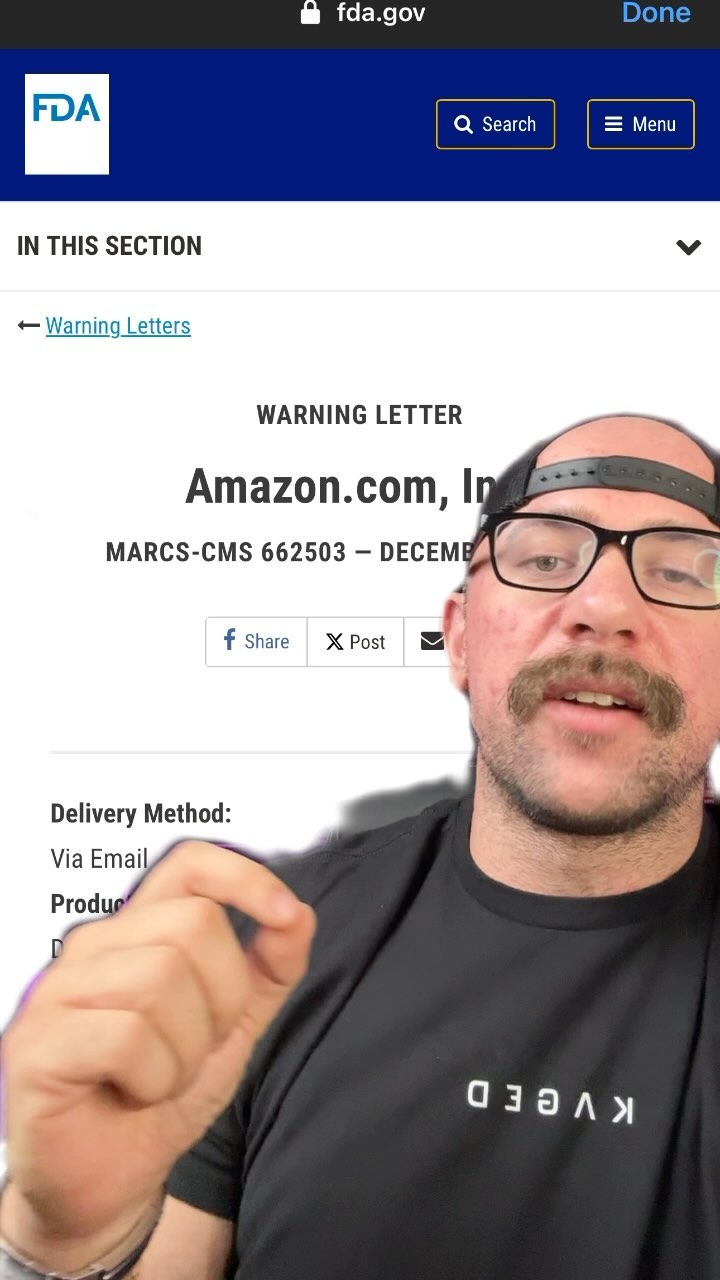 @fda sends warning letter to @amazon over adulterated supplements sold through their fulfillment system. Let’s talk about supplements on Amazon and what regulations Amazon has in place.