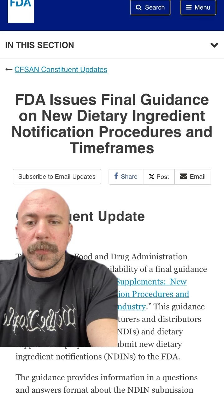 New FDA NDI Guidance...