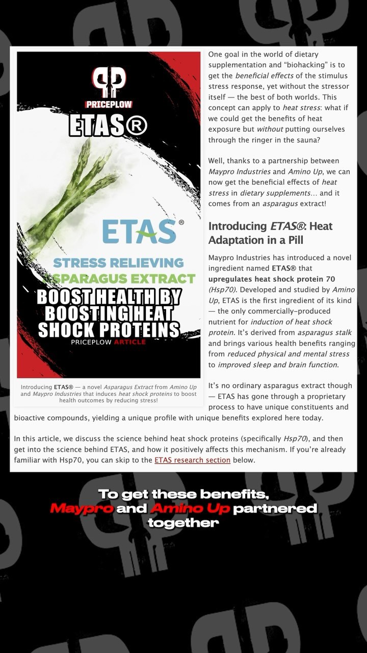 Maypro Industries' ETAS Stimulates Heat Shock Protein Production in First-Ever Supplement