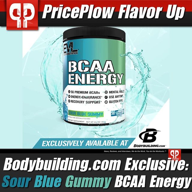 New @Bodybuildingcom exclusive flavor of @EVLsports BCAA Energy - SOUR BLUE GUMMY!⠀