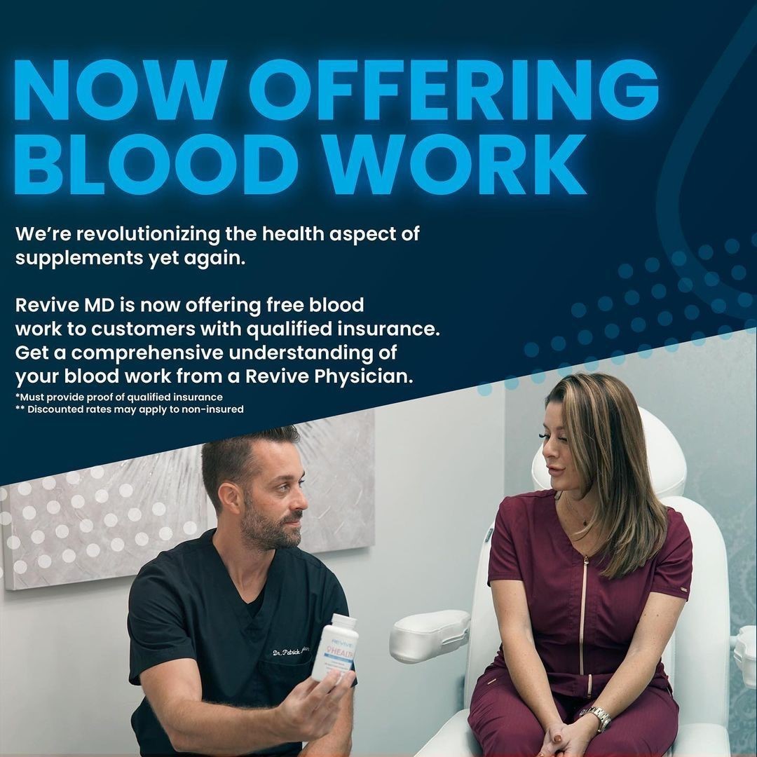 @Revive_MD is now offering free blood testing to their customers, with consultation! This is something that's been greatly needed, and under the supervision of co-founder Dr. Domenic Iacovone, it's become a reality!⠀