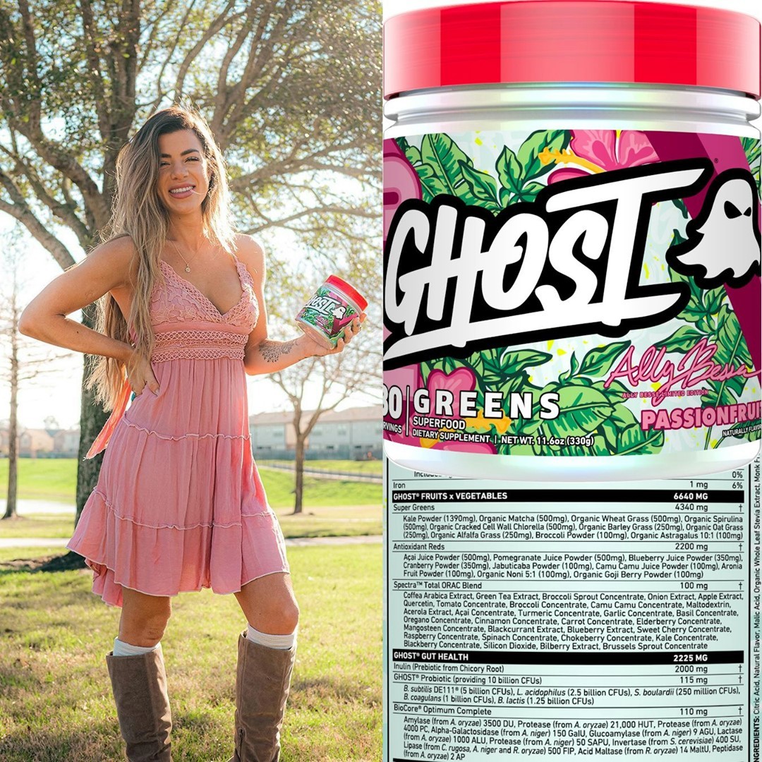 Best Greens Flavor Yet? We think so! The @GhostLifestyle Ghost Greens PASSIONFRUIT flavor collab with @AllyBesse is now out!⠀