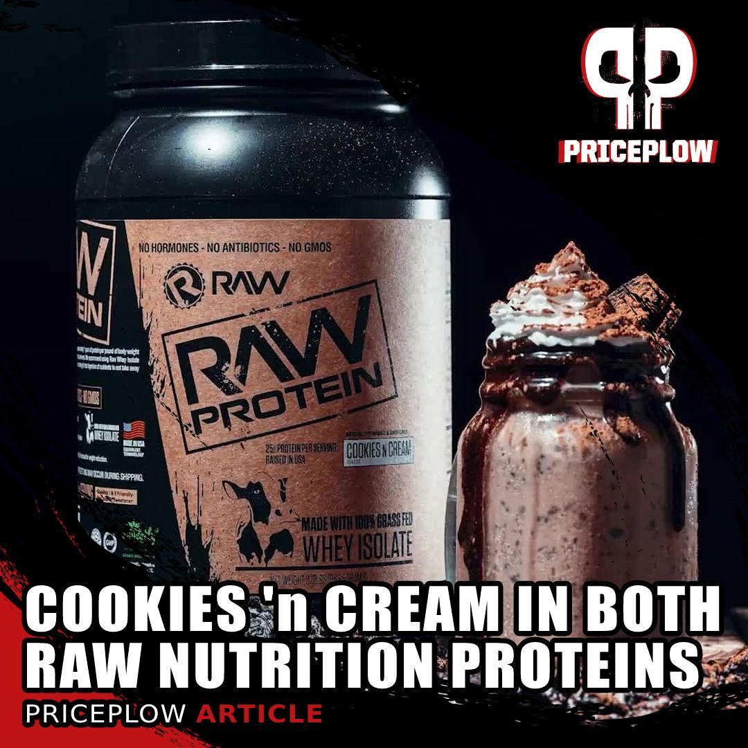 Both of @GetRawNutrition's proteins (100% Whey Isolate and Vegan) are now available in Cookies n Cream flavors, and they have REAL cookie bits inside!⠀