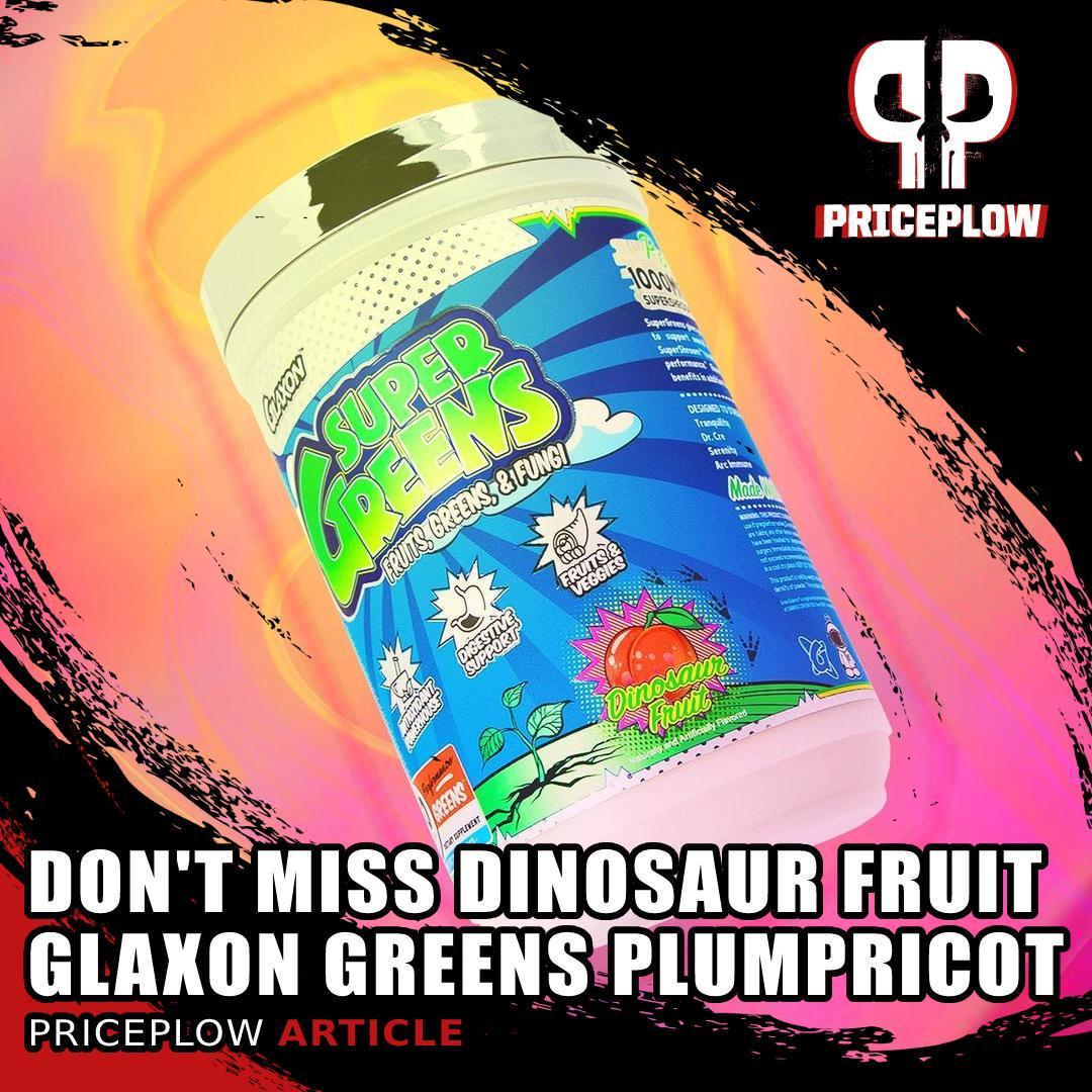 Pluot? Plumpricot? Nahh, it's DINOSAUR FRUIT, and in case you missed it, we've got a quick write-up and flavor tasting of the latest flavor of @iamGlaxon's Super Greens on the PricePlow Blog⠀