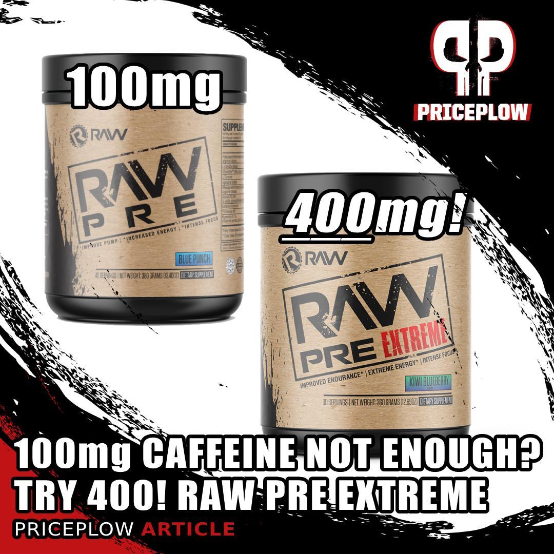 @getRawNutrition's RAW PRE is loaded up, but at 100mg caffeine, many of their athletes wanted something a bit... stiffer! Enter Raw EXTREME, with FOUR times the dose of caffeine - 400mg!⠀