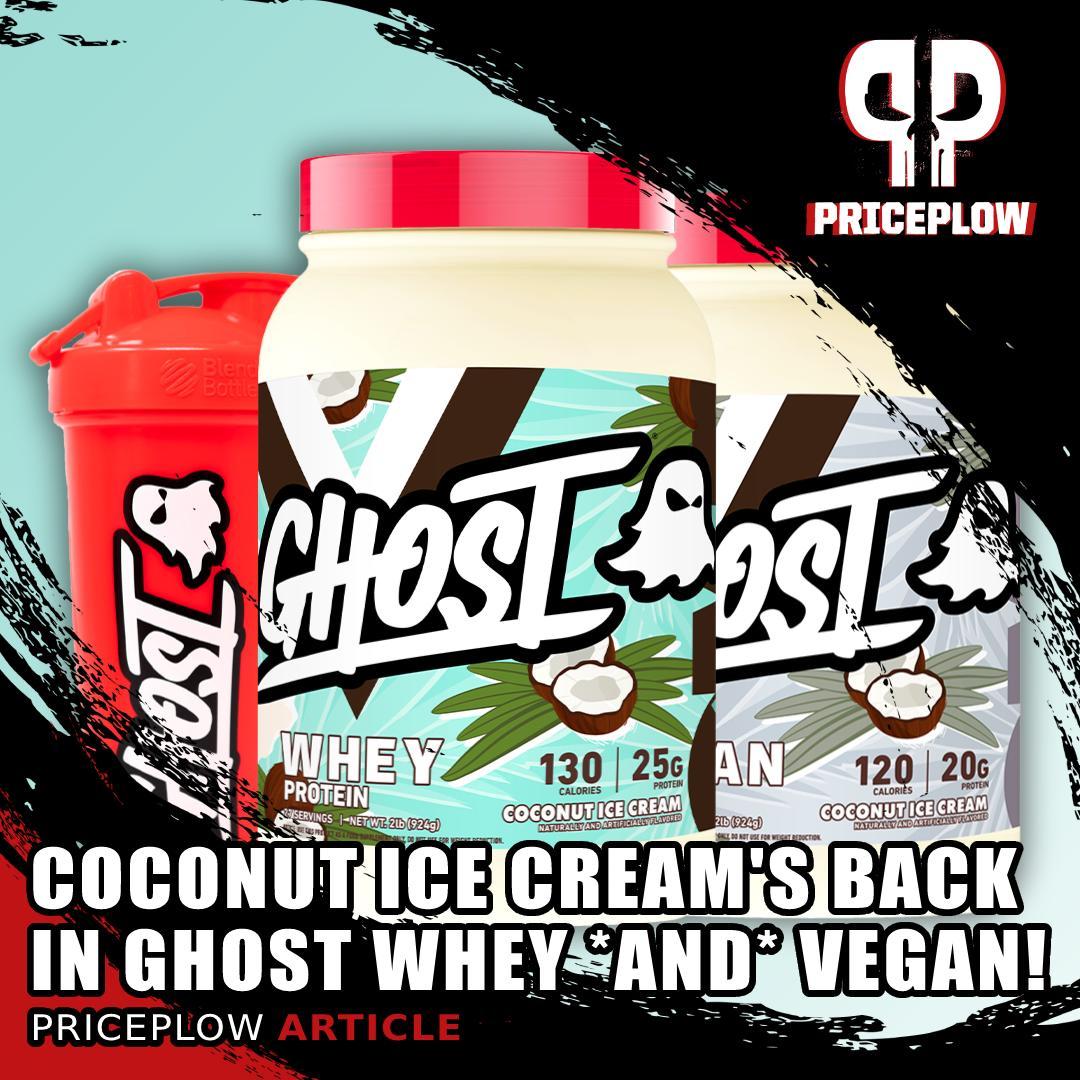 Just in time for the end of summer, @GhostLifestyle has re-launched their COCONUT ICE CREAM Ghost Whey flavor... but now it's also available in Ghost VEGAN too!⠀