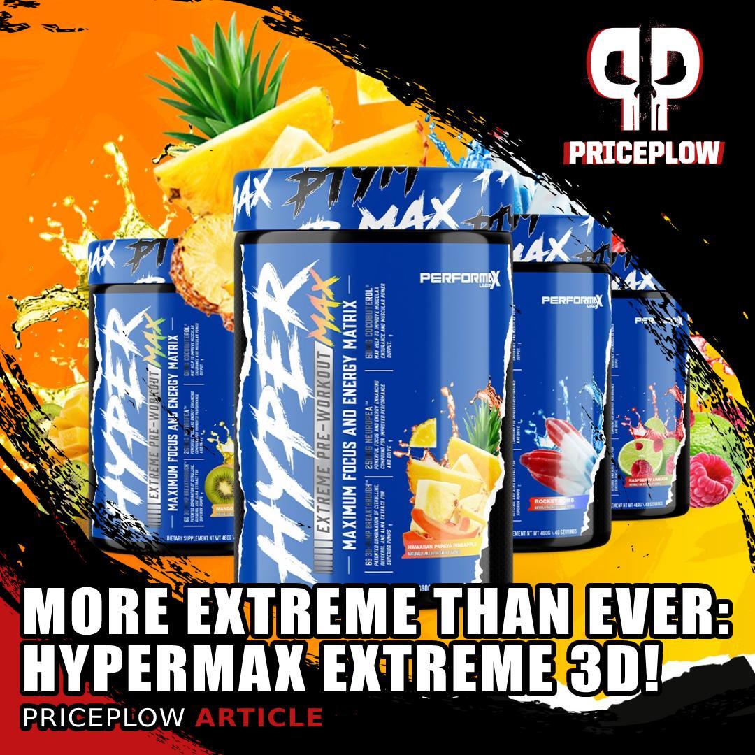 MORE EXTREME THAN EVER! The @PerformaxLabs HyperMax update is announced, and this pre workout is LOADED -- and may be your first time to try 3DPUMP Breakthrough!⠀