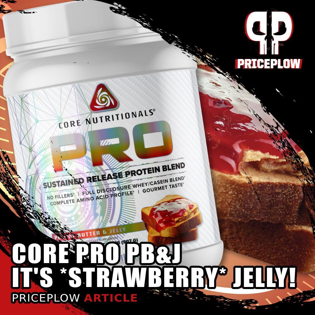 In case you missed it, the new @CoreNutritionals Core PRO Peanut Butter & Jelly flavor is a STRAWBERRY Jelly - the righteous way!⠀