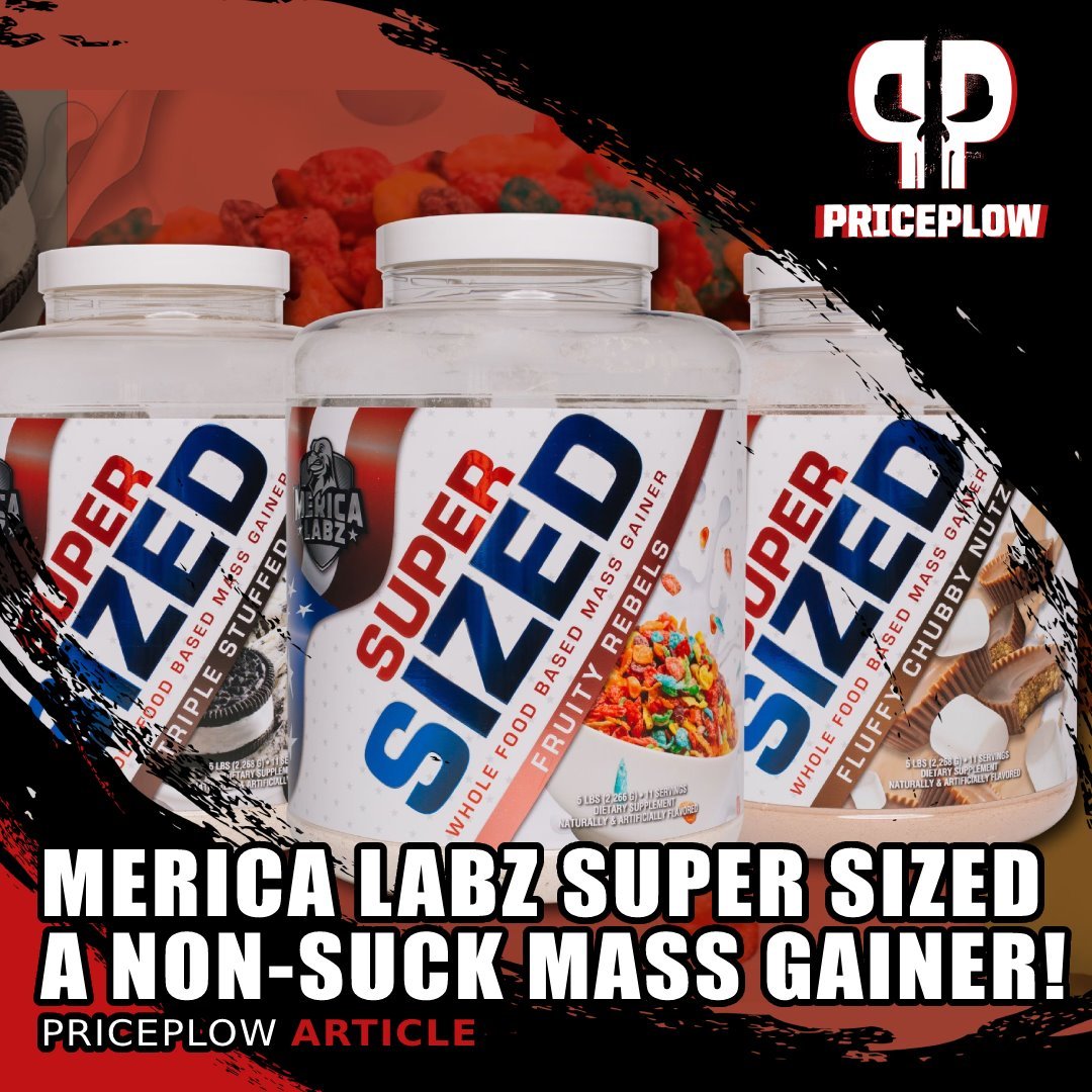 Finally, a mass gainer that doesn't suck! It's @MericaLabz' SUPER SIZED, and it uses OAT FLOUR as the main carb source instead of malto! Crazy good sounding flavors just like we had with the new Patriot's Whey too.⠀
