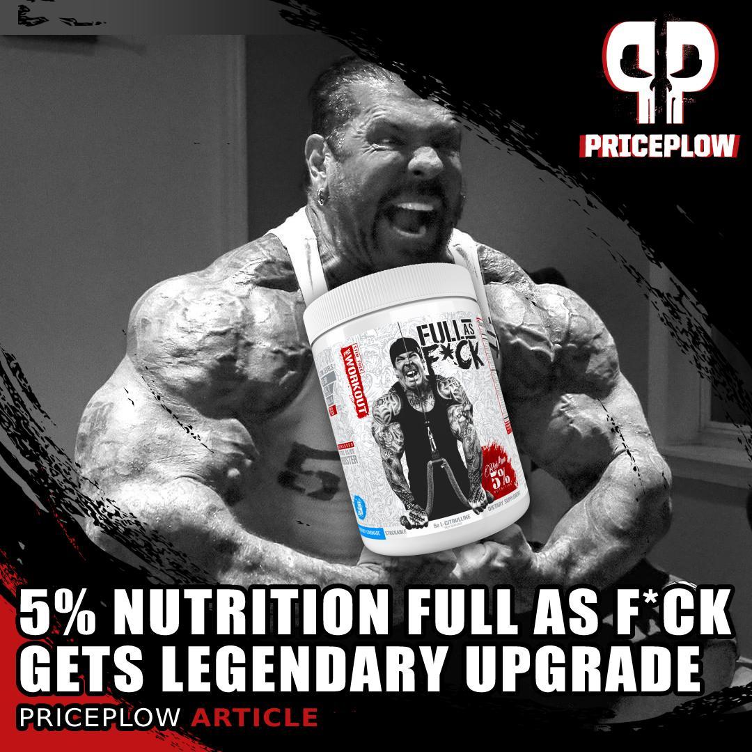 FULL AS F*CK goes Legendary Status with the new white tubs from @5PercentNutrition, and MORE citrulline, while keeping the Dan Shen extract!⠀
