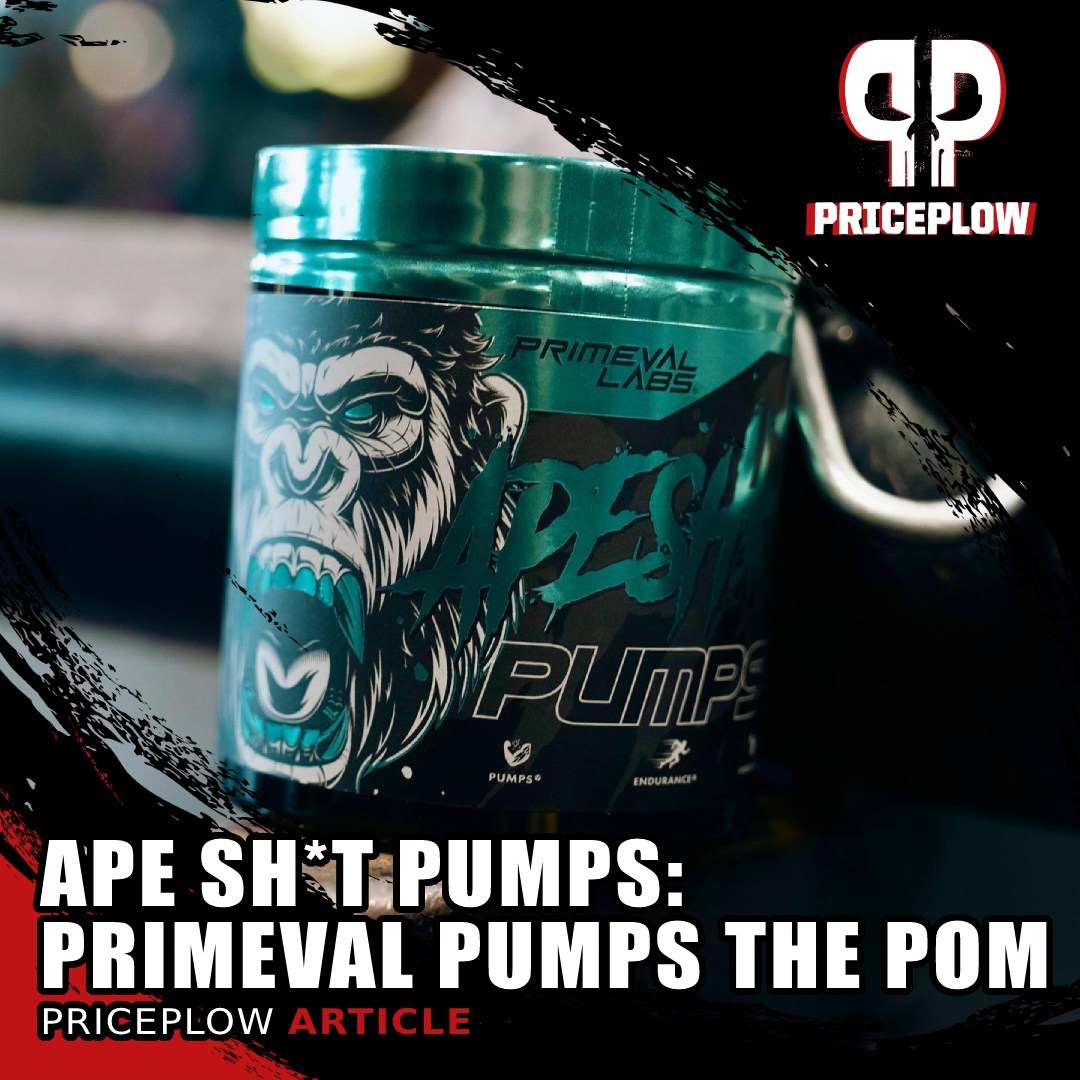 Rounding out the lineup of recent launches, @PrimevalLabs Ape Sh*t PUMPS brings Pomegranate Powered Pumps in this fiercely-branded stimulant-free pre workout nitric oxide supplement