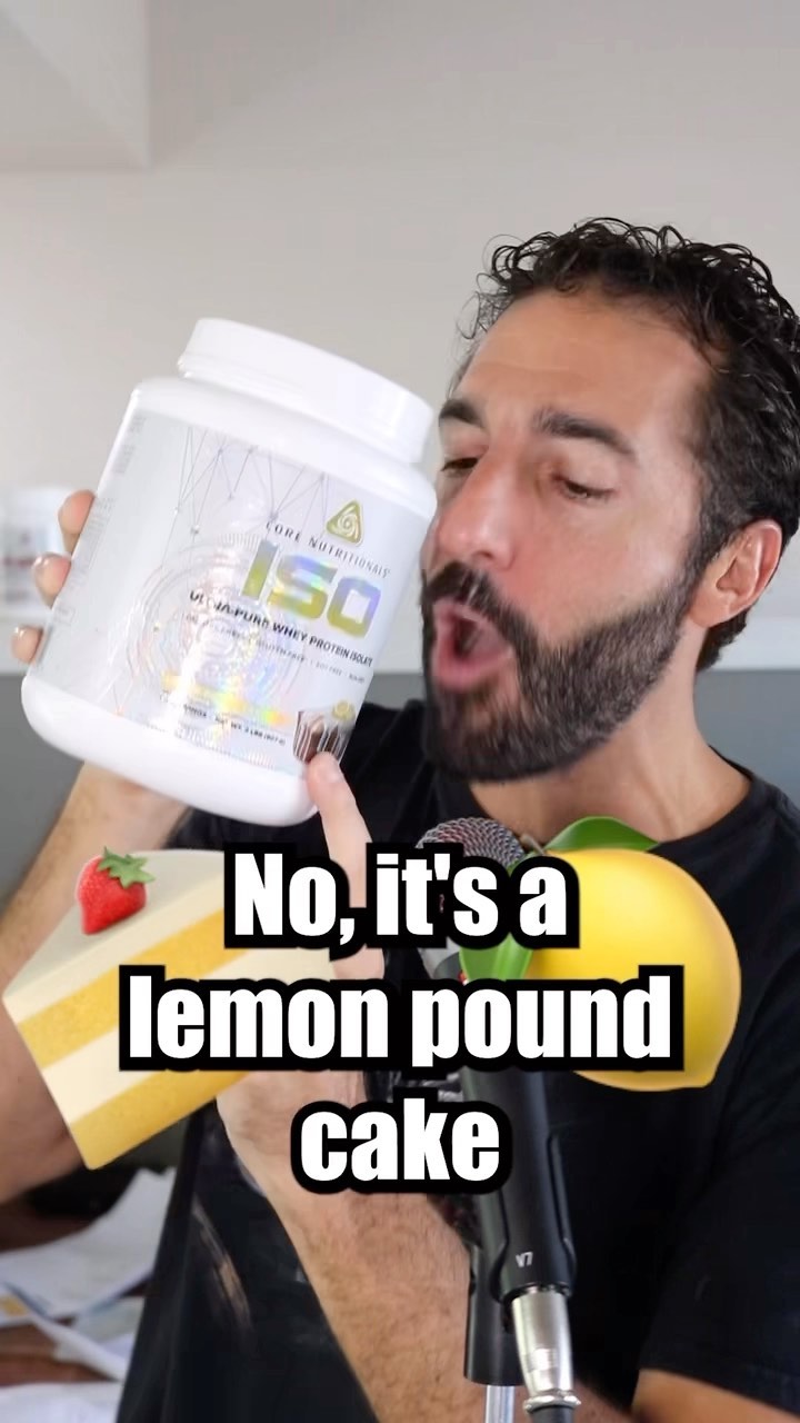 Finally! We’ve never done a @CoreNutritionals ISO (pure whey protein isolate) review, so we might as well start with the latest flavor - LEMON POUND CAKE! It came out in July and has been on our minds ever since, and the flavor is superb. It’s HEAVY on the pound cake, lighter on the lemon. Mike came in thinking he was going to get a lemon tart, and was flipped upside down by something MUCH better.