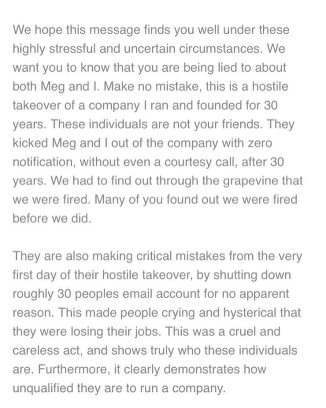 Reported internal message by @bangenergy.ceo