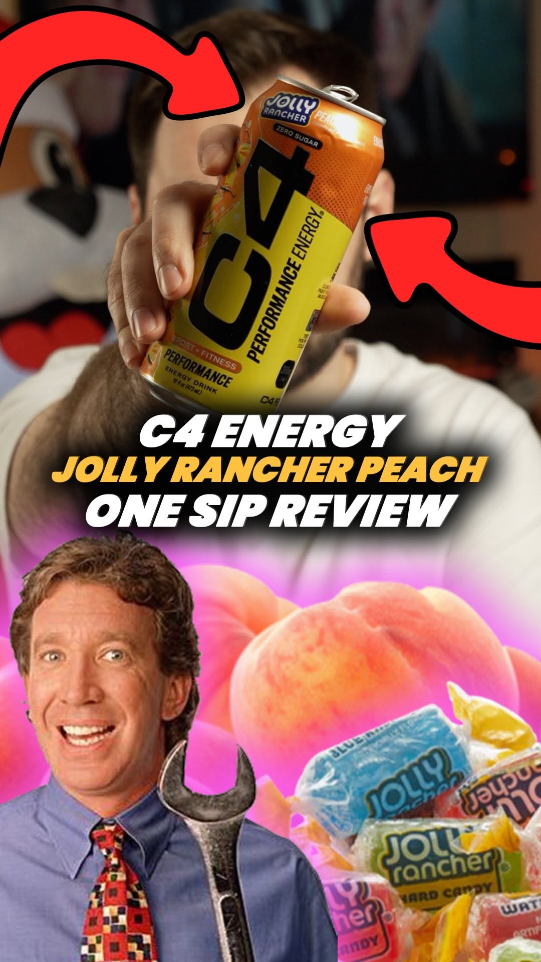 @c4energy C4 Energy Jolly Rancher Peach One Sip Review. #bodybuilding #energydrink #review #reels #viral