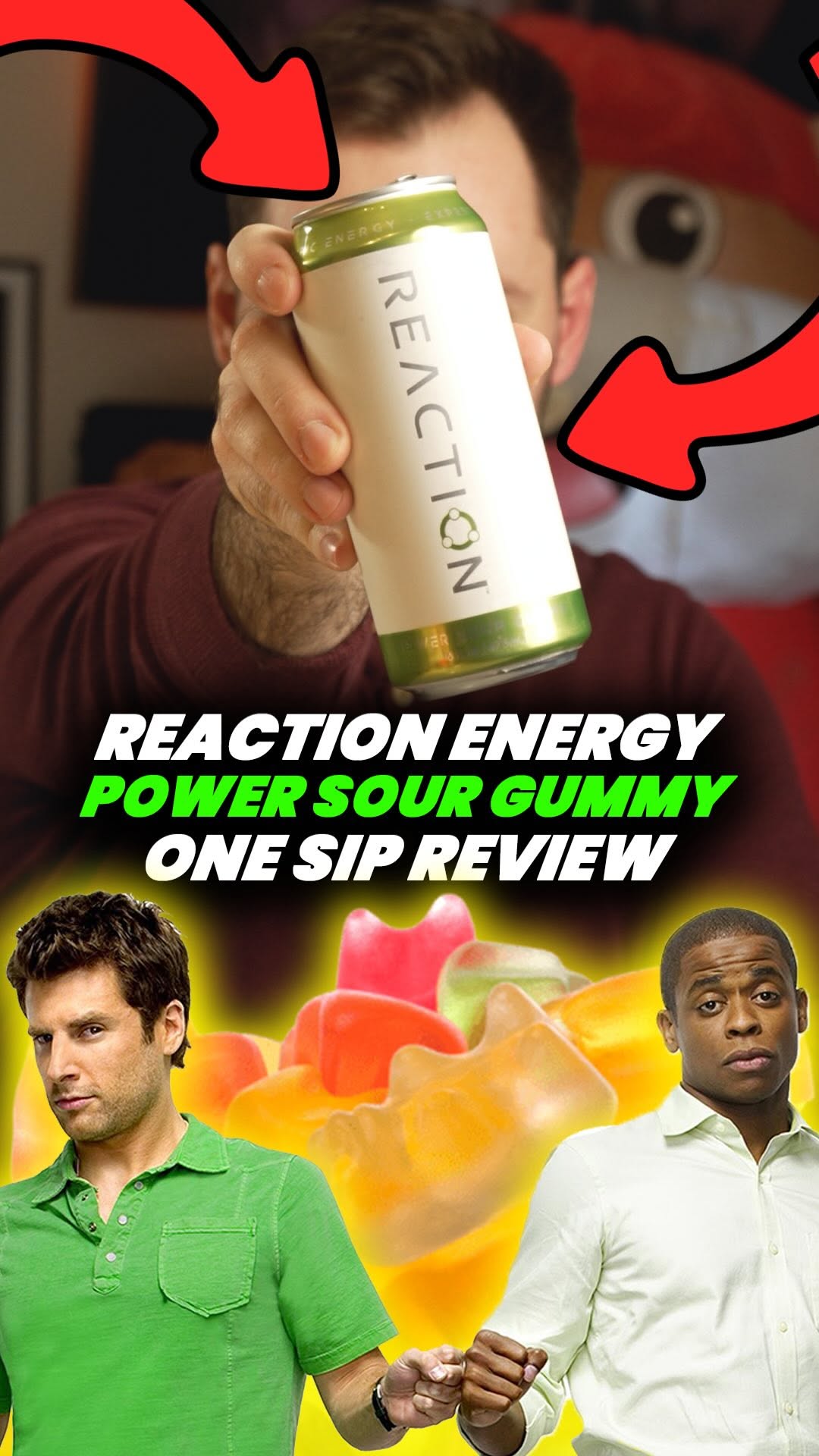 @reactiondrink Reaction Energy Power Sour Gummy One Sip Review. #review #bodybuilding #reels #viral #energydrink