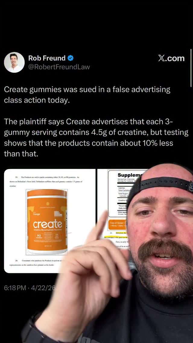 Creatine gummy lawsuits are here!