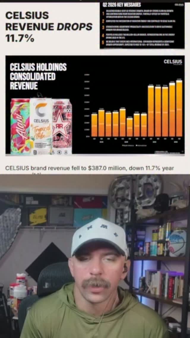 Why is @celsiusofficial revenue dropping? And is @alaninutrition the real brand to watch?