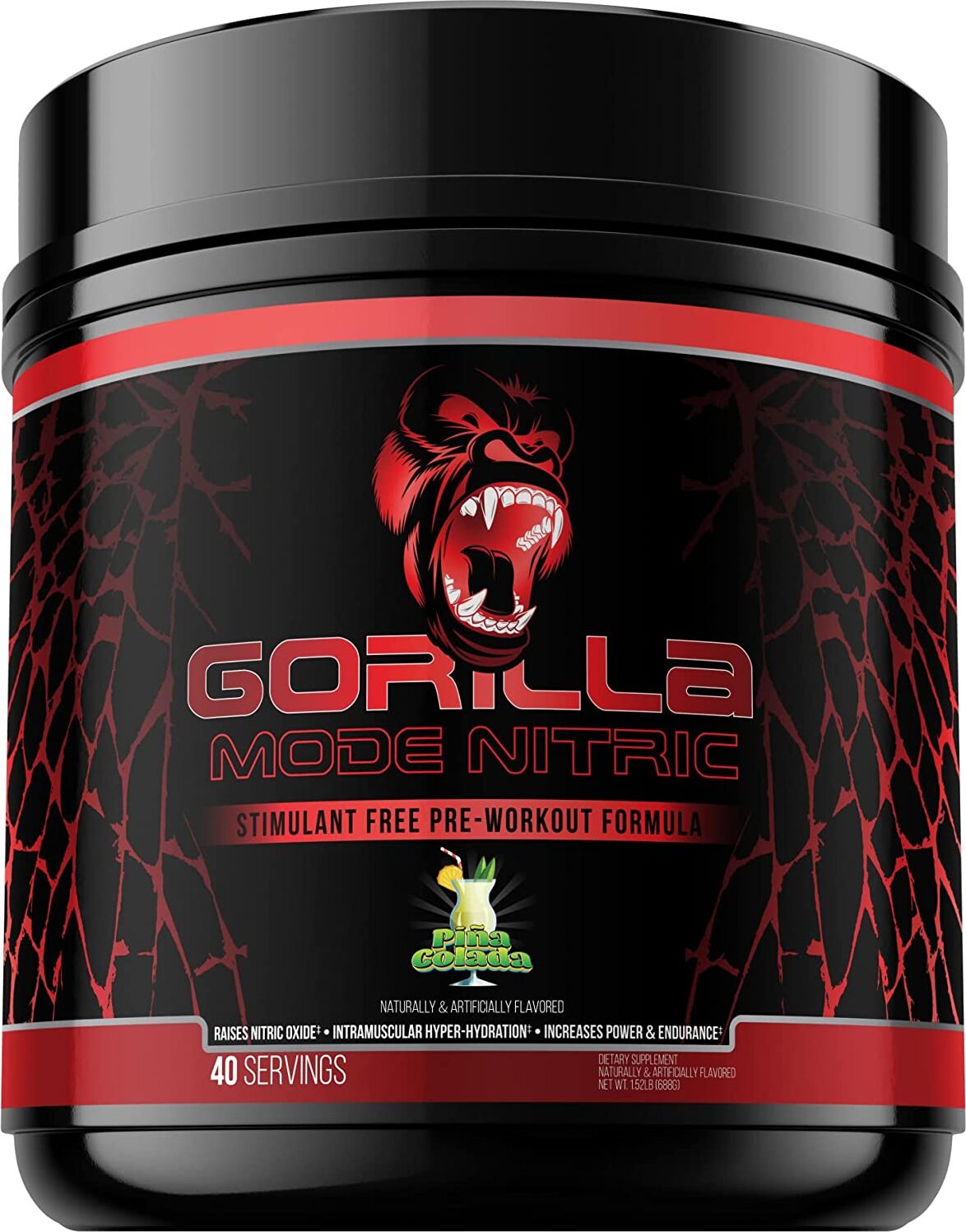 Gorilla Mode Stim Energy Pre-Workout Formula - Intense Focus & Clean Mental  Energy/L-Tyrosine, Kanna