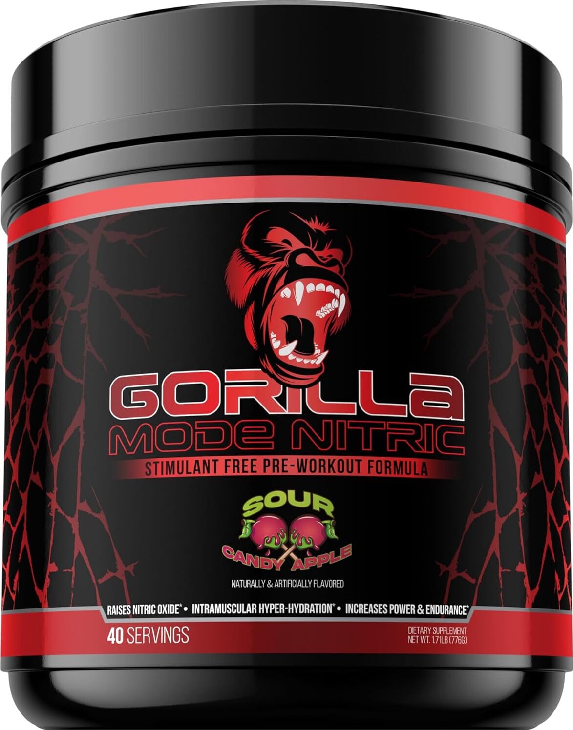 Gorilla Mode Stim Energy Pre-Workout Formula - Intense Focus & Clean Mental  Energy/L-Tyrosine, Kanna