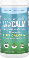 Natural Vitality MaxCALM - Magnesium Citrate + Glycinate PLUS Calcium