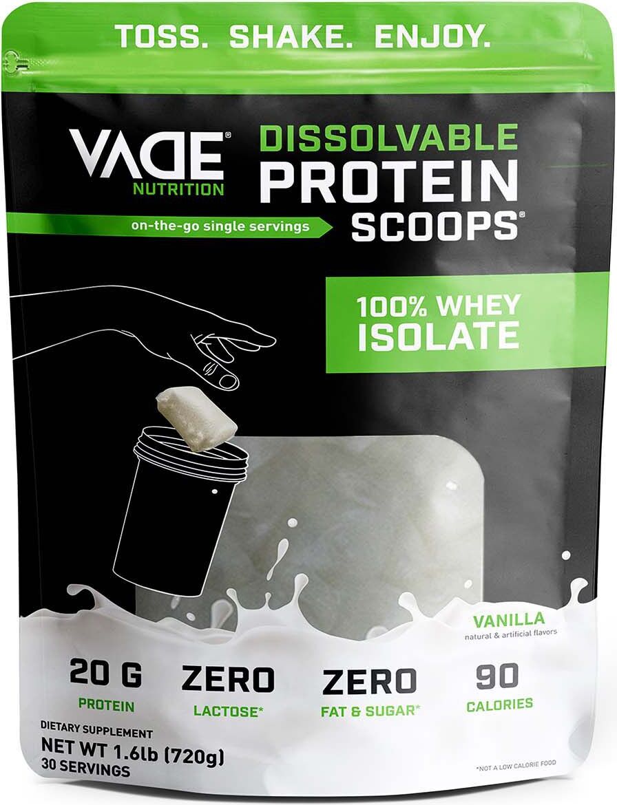 Vade Nutrition, Dissolvable Protein Packs, 100% Whey Isolate, Chocolate Milkshake